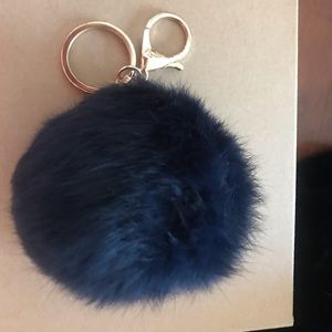 Navy blue puff keychain